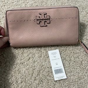 Tory Burch McGraw pink quartz wallet